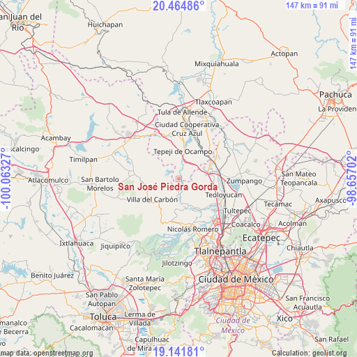 San José Piedra Gorda on map