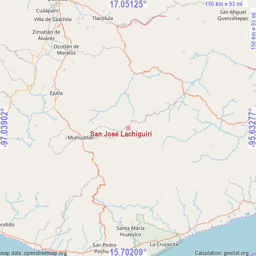 San José Lachiguirí on map