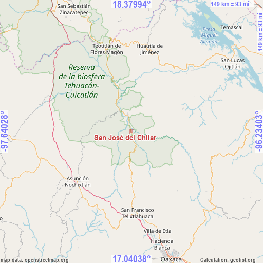 San José del Chilar on map