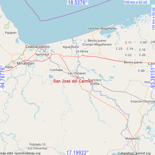 San José del Carmen on map