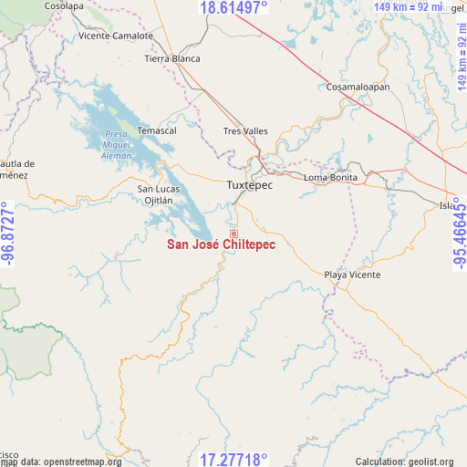 San José Chiltepec on map