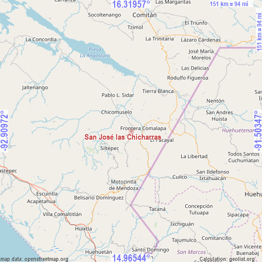 San José las Chicharras on map