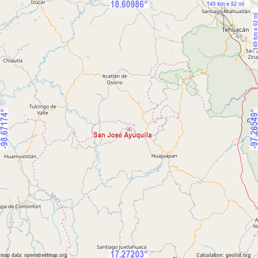 San José Ayuquila on map