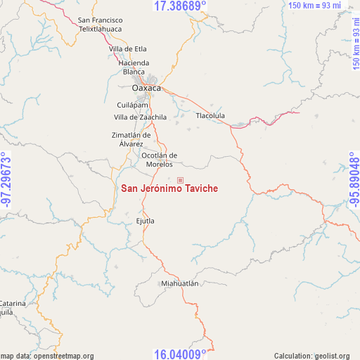 San Jerónimo Taviche on map