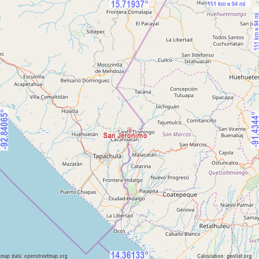 San Jerónimo on map