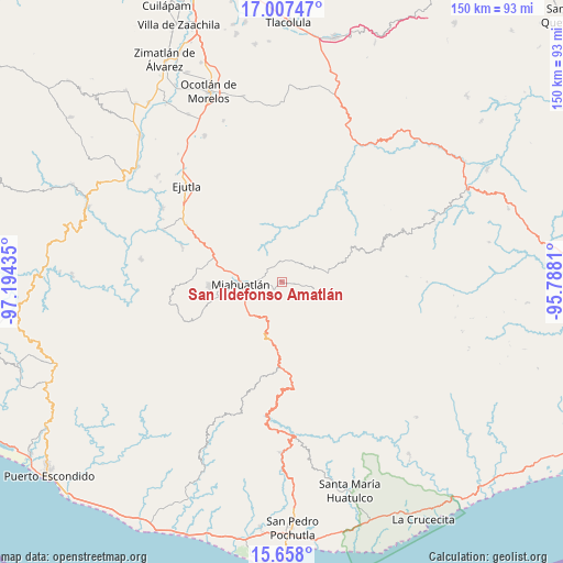 San Ildefonso Amatlán on map