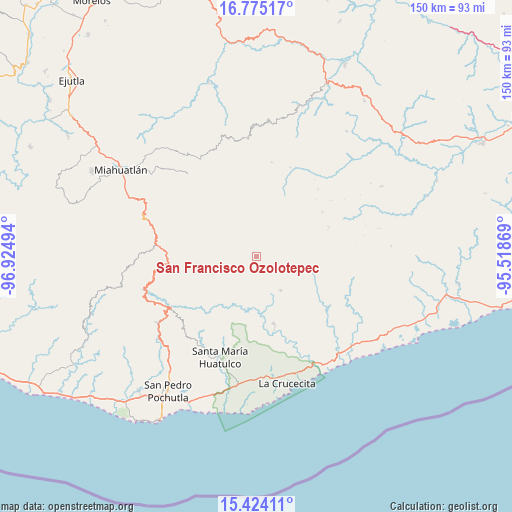 San Francisco Ozolotepec on map