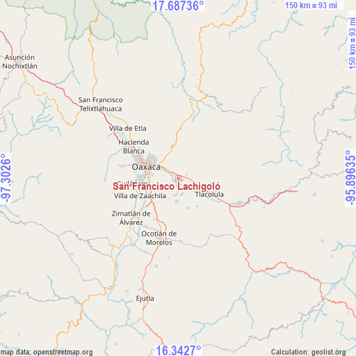 San Francisco Lachigoló on map