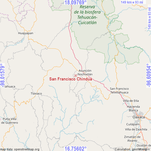 San Francisco Chindúa on map