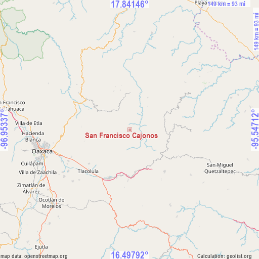 San Francisco Cajonos on map