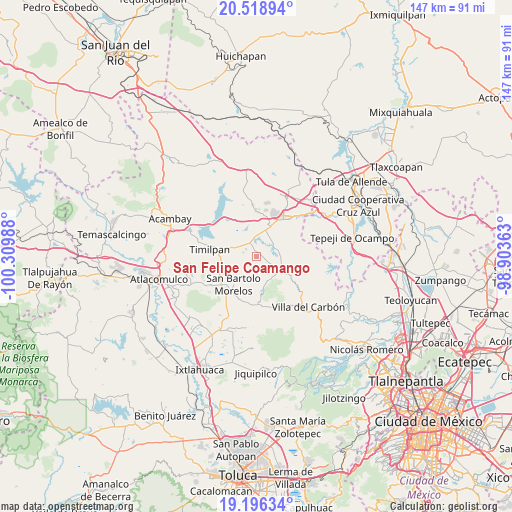 San Felipe Coamango on map