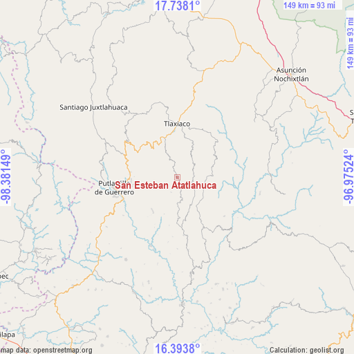 San Esteban Atatlahuca on map