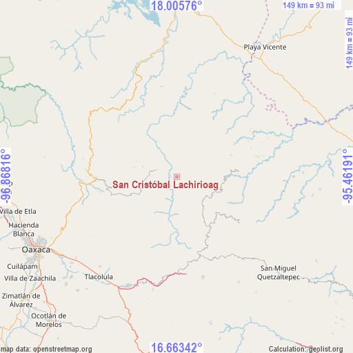 San Cristóbal Lachirioag on map