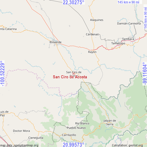 San Ciro de Acosta on map