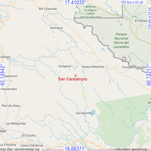 San Caralampio on map