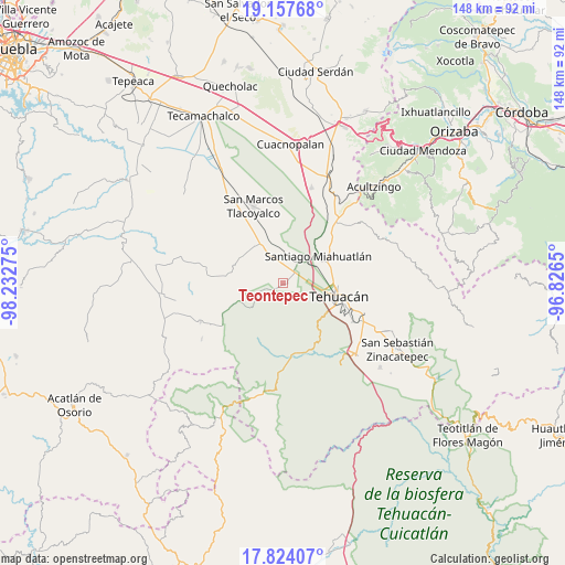 Teontepec on map