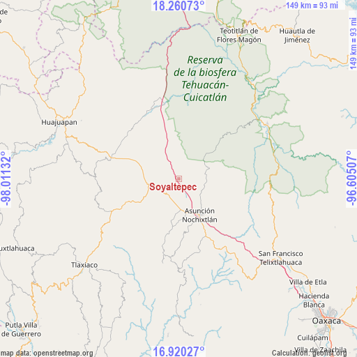 Soyaltepec on map