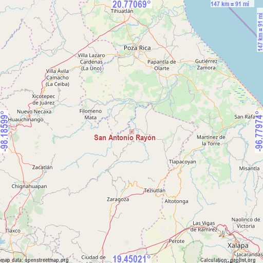 San Antonio Rayón on map