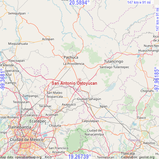 San Antonio Ostoyucan on map