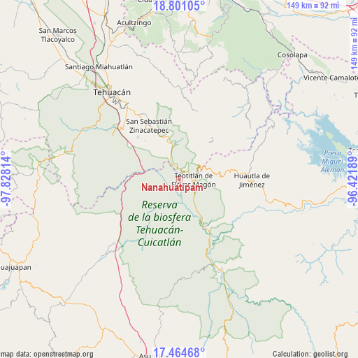 Nanahuatípam on map