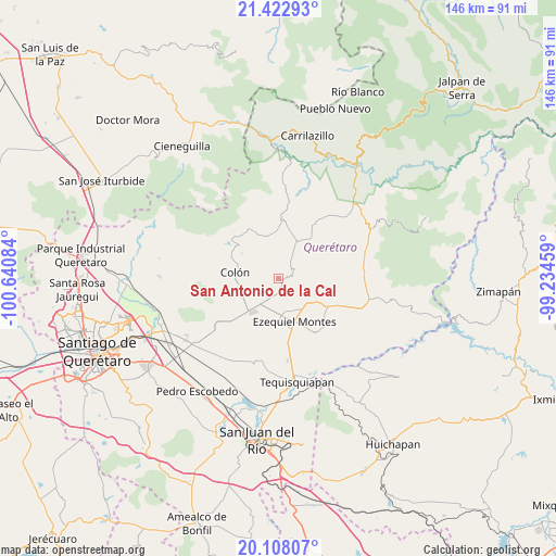 San Antonio de la Cal on map