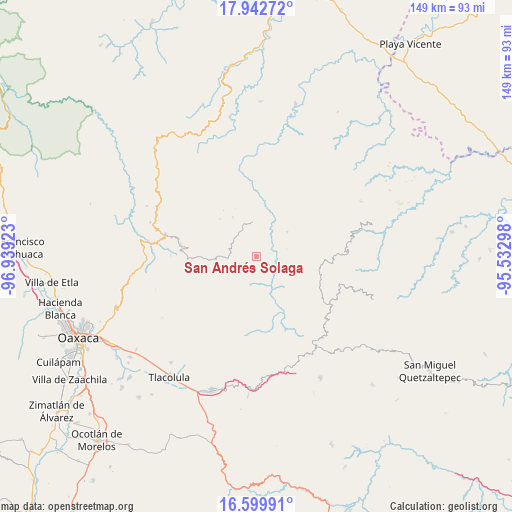 San Andrés Solaga on map
