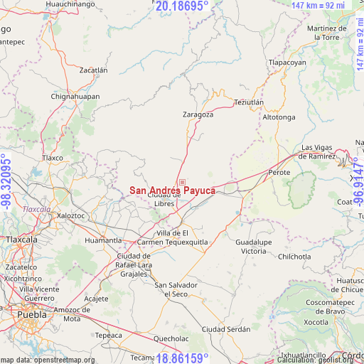 San Andrés Payuca on map