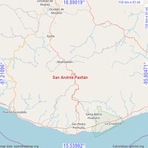 San Andrés Paxtlán on map