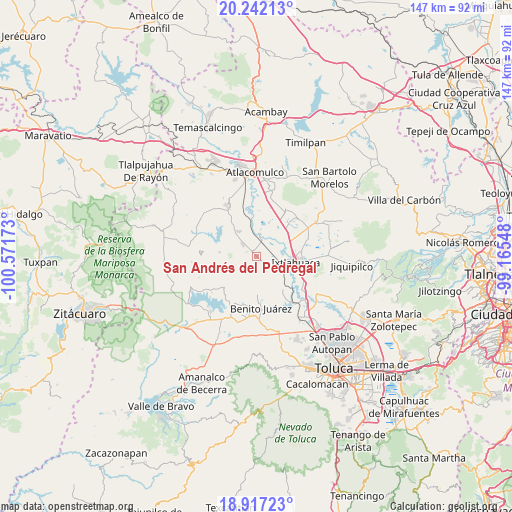 San Andrés del Pedregal on map