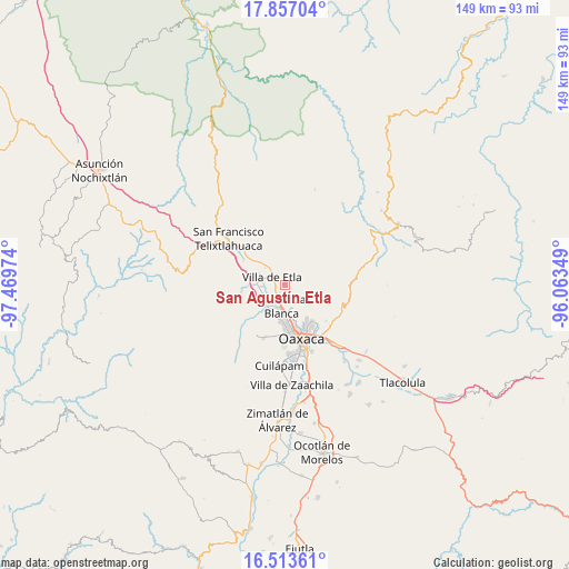 San Agustín Etla on map