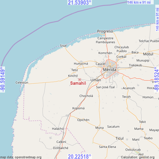 Samahil on map