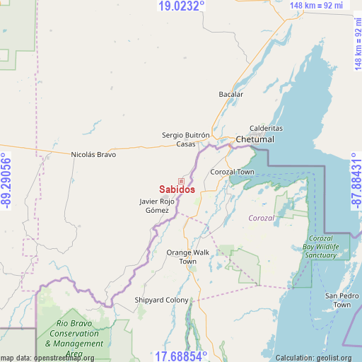 Sabidos on map