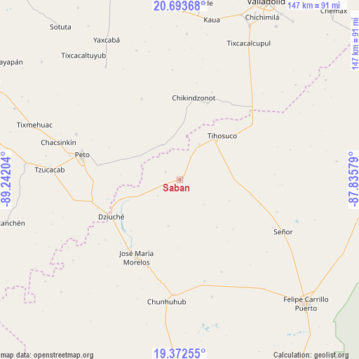 Saban on map