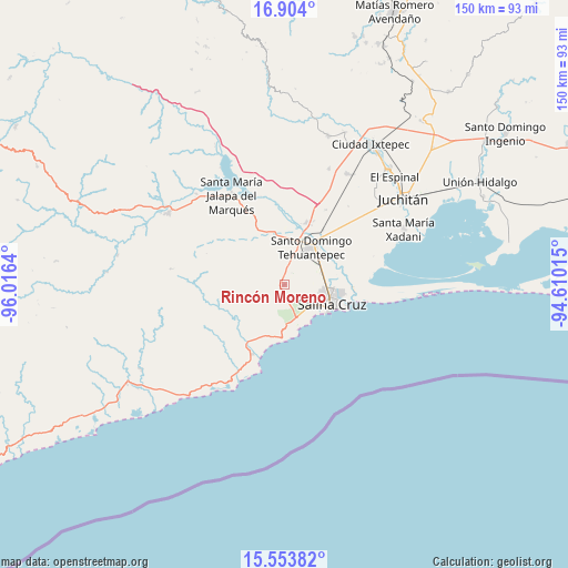 Rincón Moreno on map