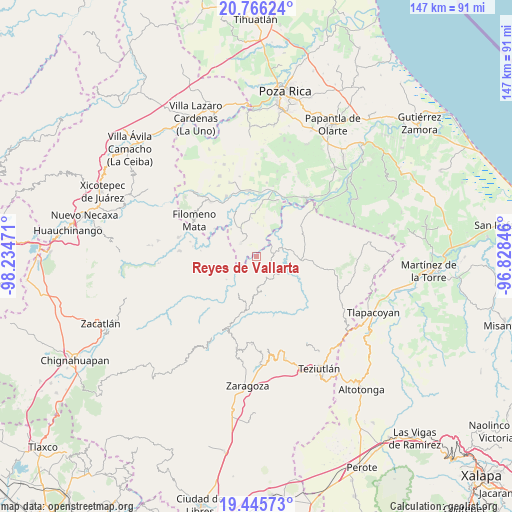 Reyes de Vallarta on map
