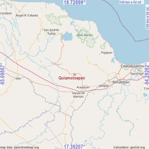 Quiamoloapan on map