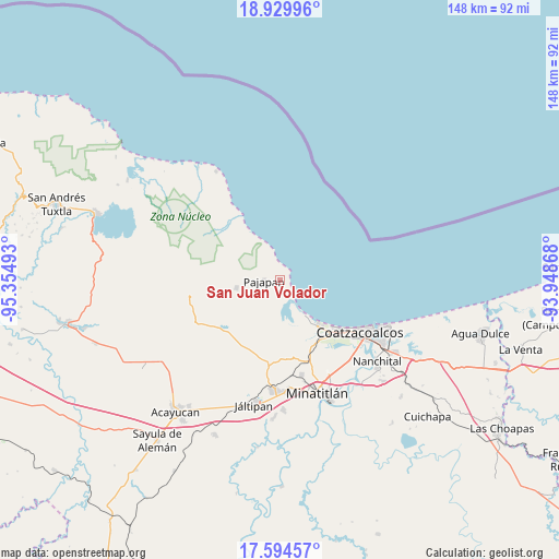 San Juan Volador on map