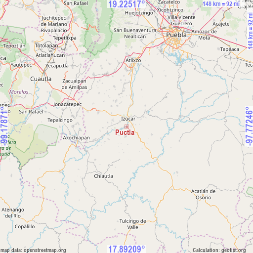 Puctla on map