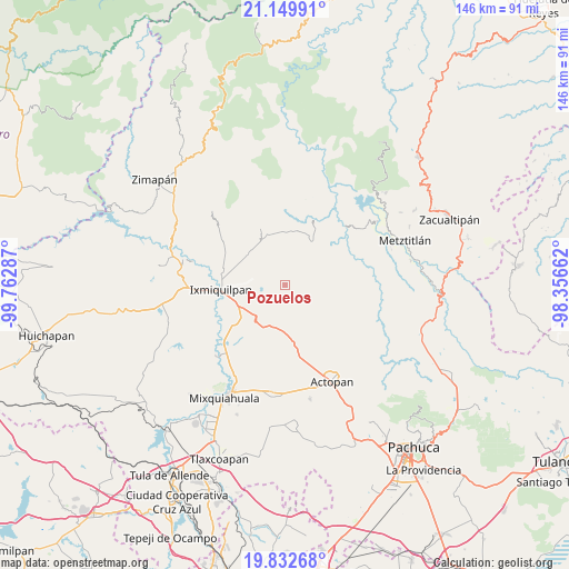 Pozuelos on map