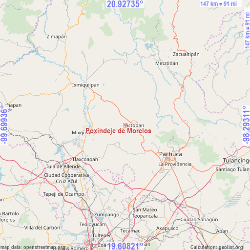 Poxindeje de Morelos on map