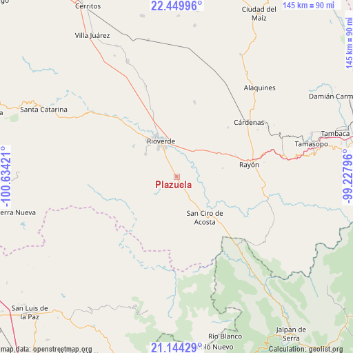Plazuela on map