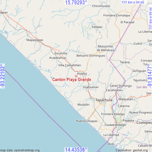 Cantón Playa Grande on map