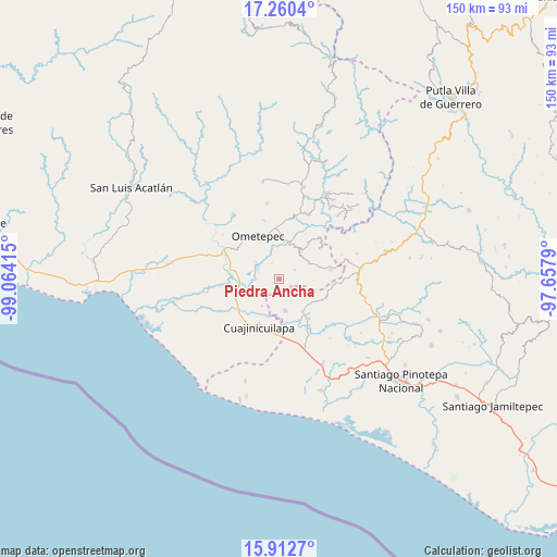 Piedra Ancha on map
