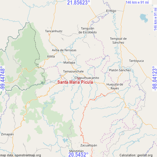 Santa María Picula on map