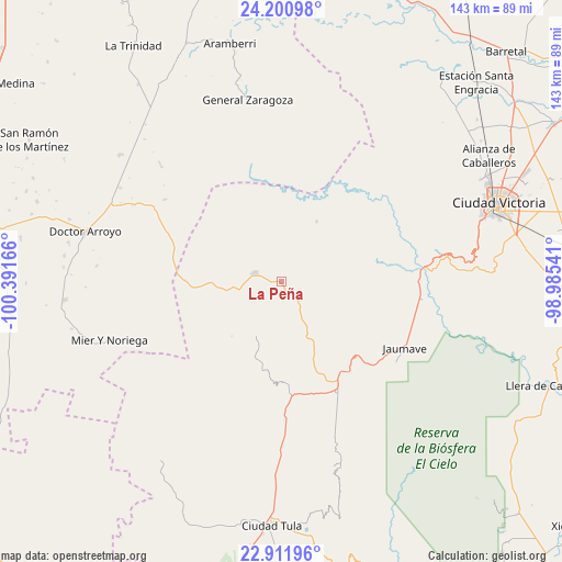 La Peña on map
