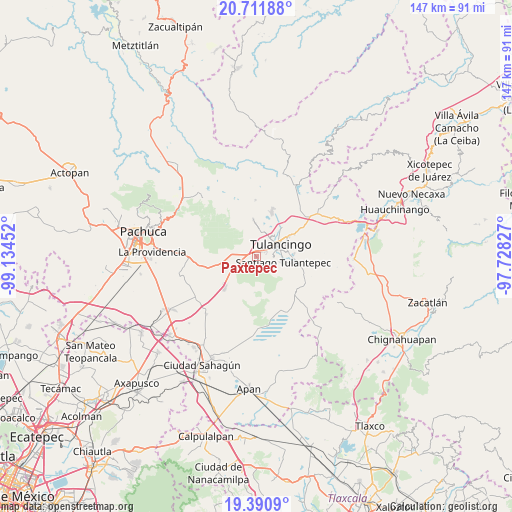 Paxtepec on map