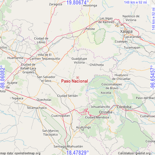 Paso Nacional on map