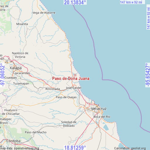 Paso de Doña Juana on map