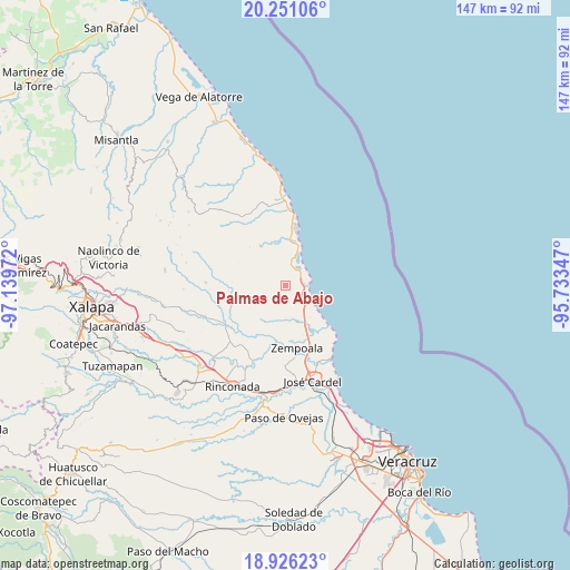 Palmas de Abajo on map