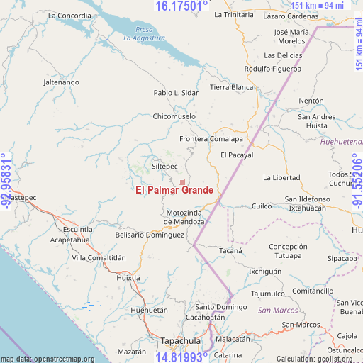El Palmar Grande on map